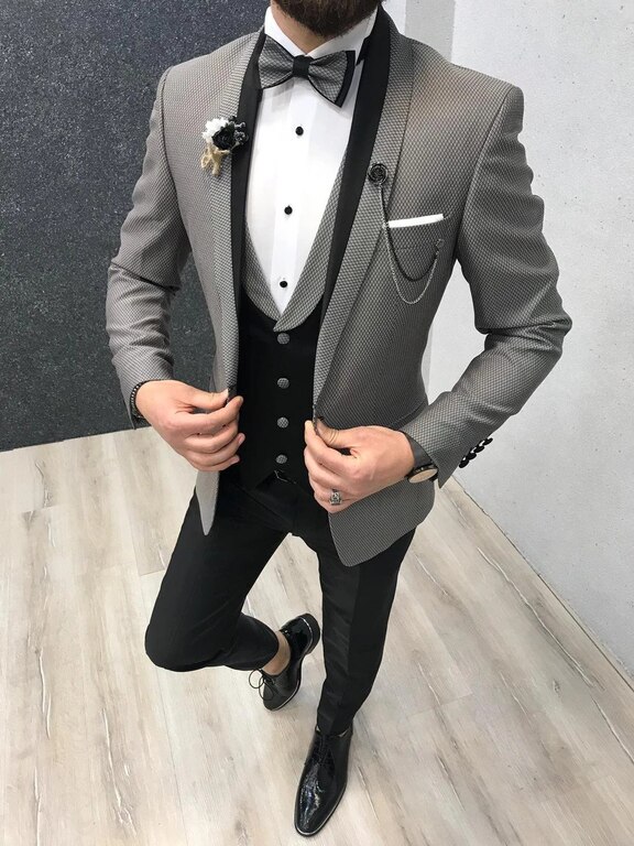 Grey Tuxedo Suit (40)